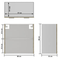 Thumbnail for Hängeglasschrank Sonoma-Eiche 60x31x60 cm Spanplatte