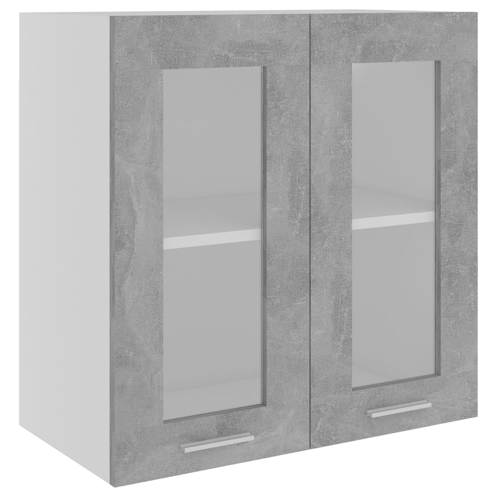 Hängeglasschrank Betongrau 60x31x60 cm Spanplatte