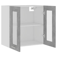 Thumbnail for Hängeglasschrank Betongrau 60x31x60 cm Spanplatte