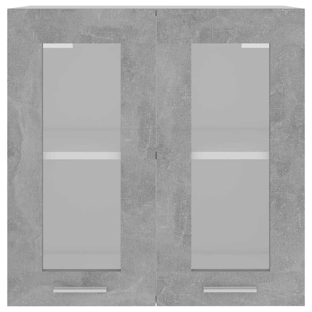 Hängeglasschrank Betongrau 60x31x60 cm Spanplatte