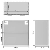 Thumbnail for Hängeglasschrank Betongrau 60x31x60 cm Spanplatte