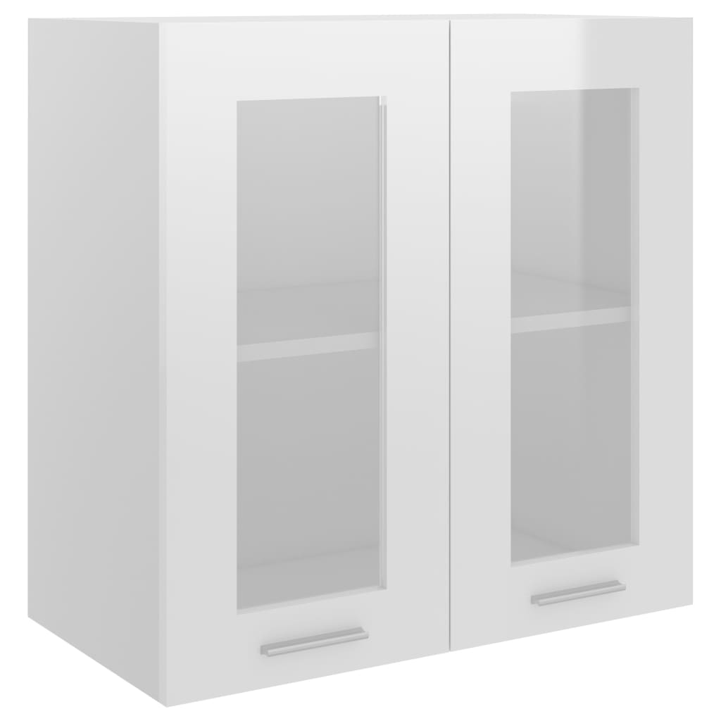 Hängeglasschrank Hochglanz-Weiß 60x31x60 cm Spanplatte