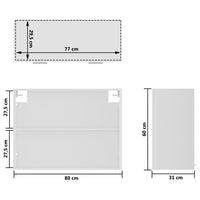 Thumbnail for Hängeglasschrank Weiß 80x31x60 cm Holzwerkstoff