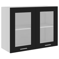 Thumbnail for Hängeglasschrank Schwarz 80x31x60 cm Holzwerkstoff