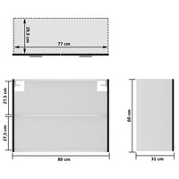Thumbnail for Hängeglasschrank Schwarz 80x31x60 cm Holzwerkstoff