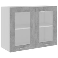 Thumbnail for Hängeglasschrank Betongrau 80x31x60 cm Holzwerkstoff