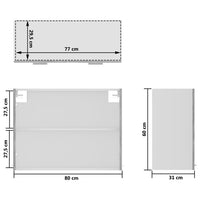 Thumbnail for Hängeglasschrank Betongrau 80x31x60 cm Holzwerkstoff