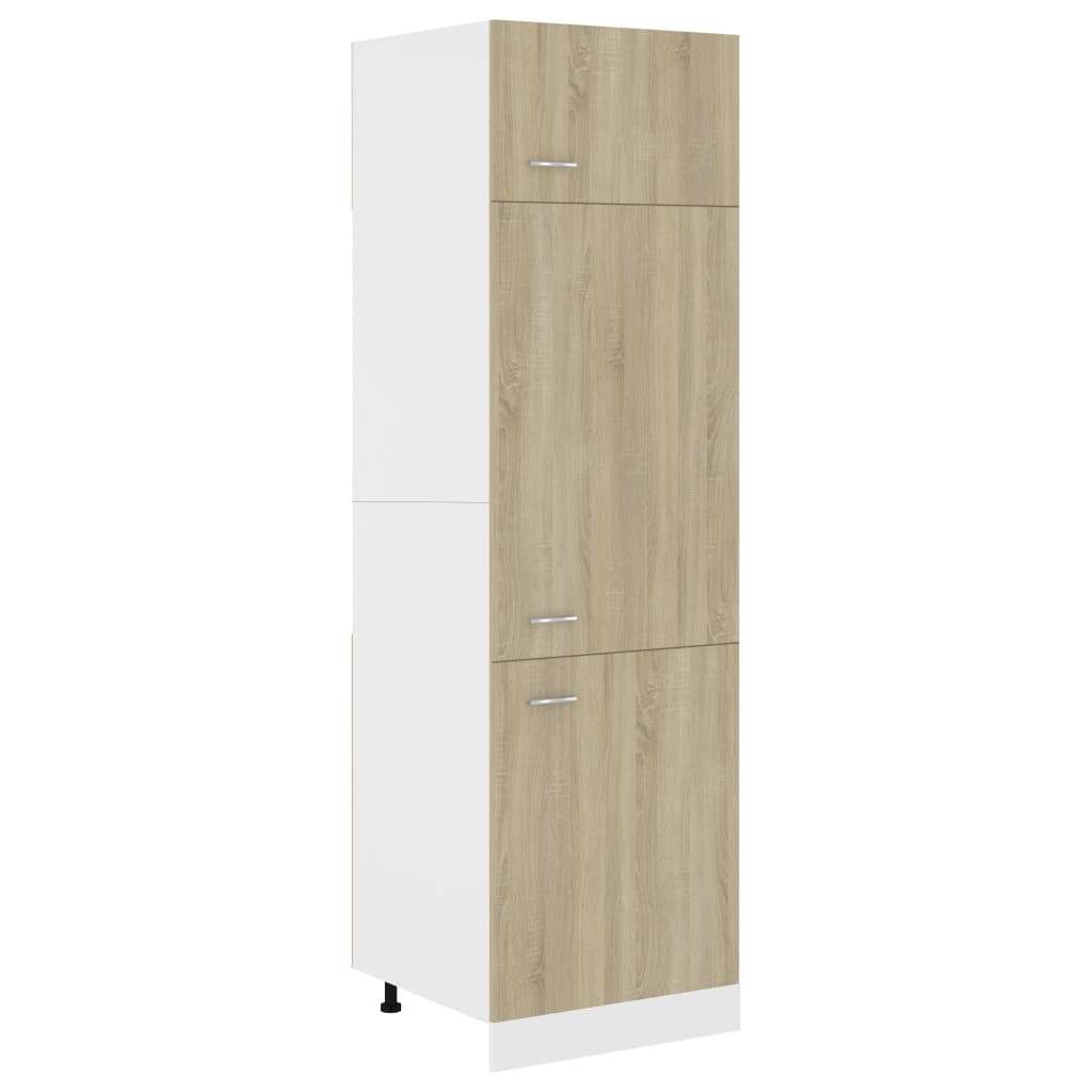 Kühlumbauschrank Sonoma-Eiche 60x57x207 cm Holzwerkstoff