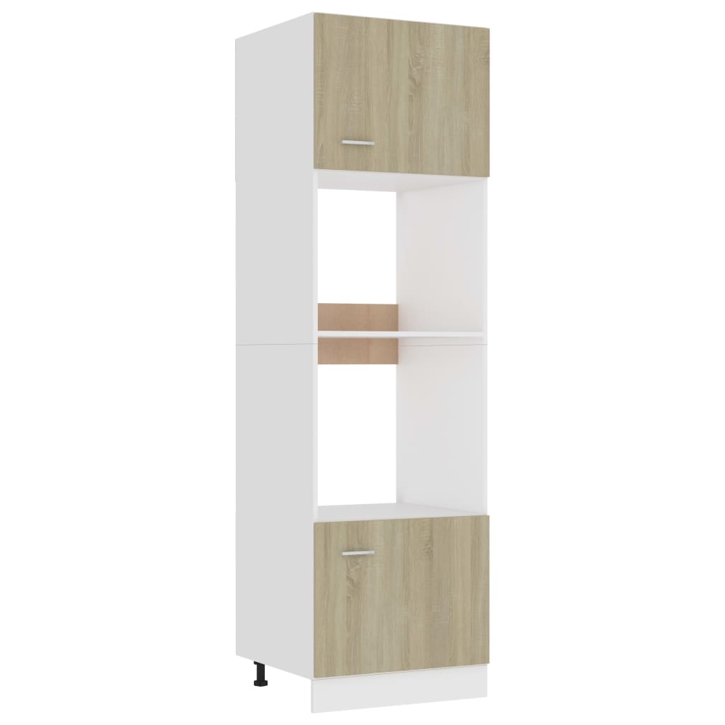 Mikrowellenumbauschrank Sonoma-Eiche 60x57x207 cm Holzwerkstoff