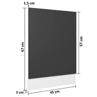 Thumbnail for Geschirrspülerblende Grau 45x3x67 cm Holzwerkstoff