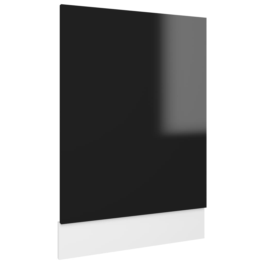 Geschirrspülerblende Hochglanz-Schwarz 45x3x67 cm Holzwerkstoff