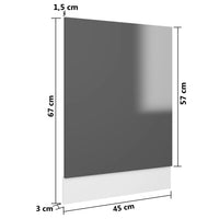 Thumbnail for Geschirrspülerblende Hochglanz-Grau 45x3x67 cm Holzwerkstoff