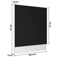 Thumbnail for Geschirrspülerblende Schwarz 59,5x3x67 cm Holzwerkstoff