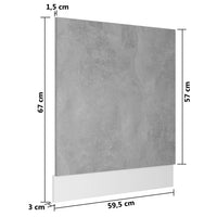 Thumbnail for Geschirrspülerblende Betongrau 59,5x3x67 cm Holzwerkstoff