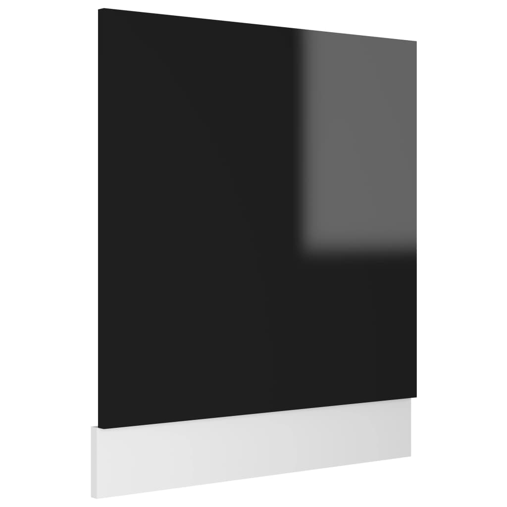 Geschirrspülerblende Hochglanz-Schwarz 59,5x3x67 cm
