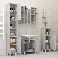 Thumbnail for Badezimmerschrank Betongrau 30x30x95 cm Holzwerkstoff