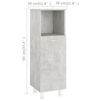 Thumbnail for Badezimmerschrank Betongrau 30x30x95 cm Holzwerkstoff