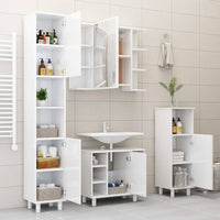 Thumbnail for Badezimmerschrank Hochglanz-Weiß 30x30x95 cm Spanplatte
