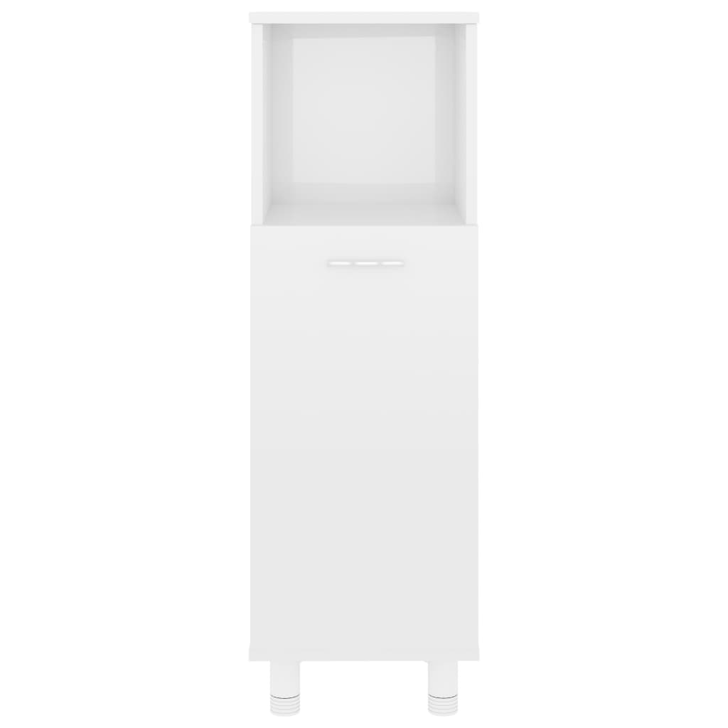 Badezimmerschrank Hochglanz-Weiß 30x30x95 cm Spanplatte