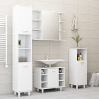 Thumbnail for Badezimmerschrank Weiß 30x30x179 cm Holzwerkstoff