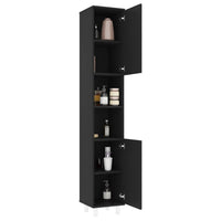 Thumbnail for Badezimmerschrank Schwarz 30x30x179 cm Holzwerkstoff
