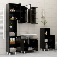 Thumbnail for Badezimmerschrank Schwarz 30x30x179 cm Holzwerkstoff