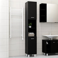 Thumbnail for Badezimmerschrank Schwarz 30x30x179 cm Holzwerkstoff