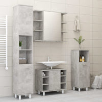 Thumbnail for Badezimmerschrank Betongrau 30x30x179 cm Holzwerkstoff