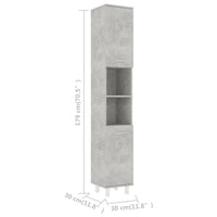 Thumbnail for Badezimmerschrank Betongrau 30x30x179 cm Holzwerkstoff