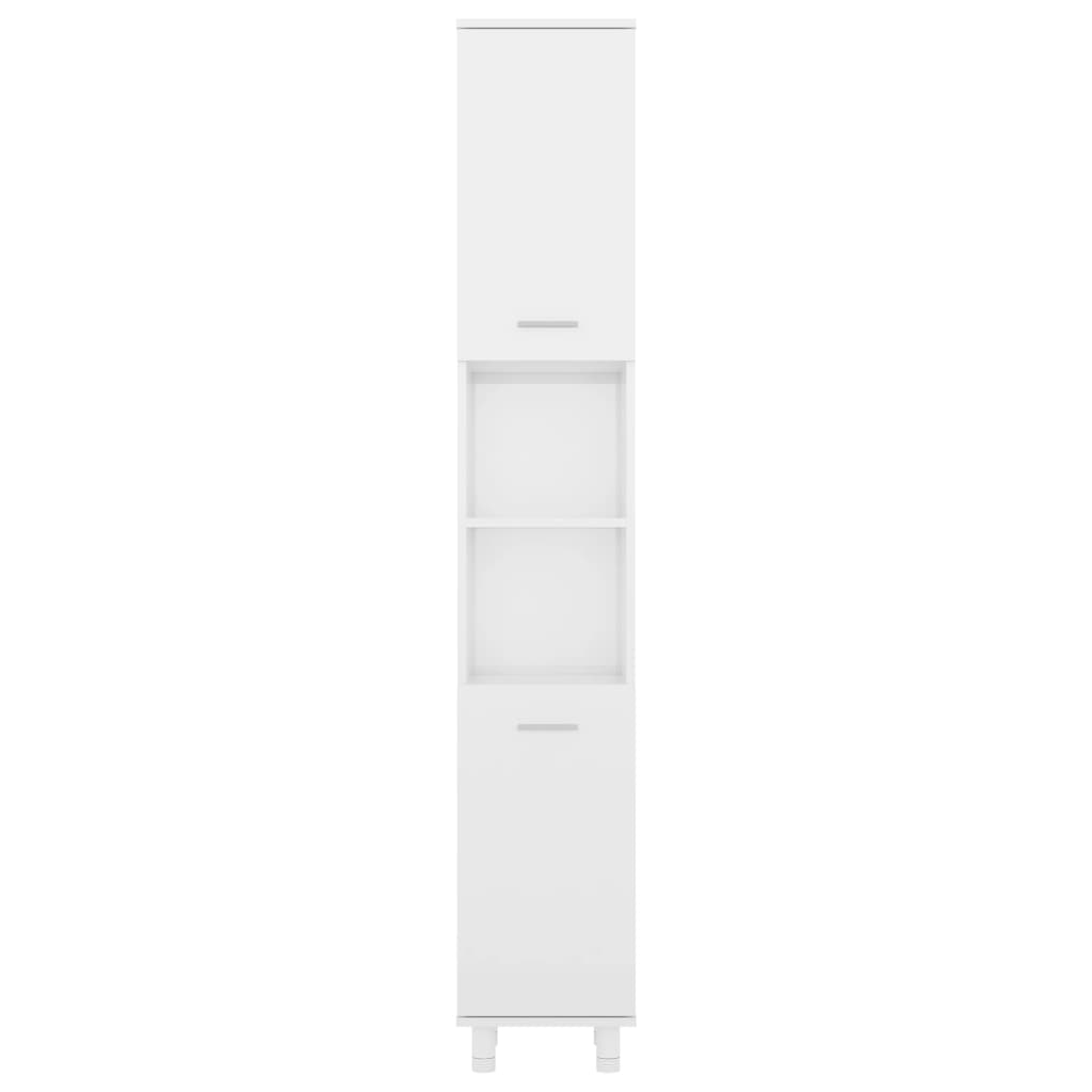 Badezimmerschrank Hochglanz-Weiß 30x30x179 cm Holzwerkstoff