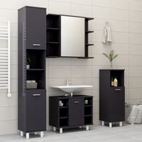 Thumbnail for Badezimmerschrank Hochglanz-Grau 30x30x179 cm Holzwerkstoff