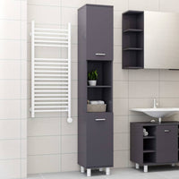Thumbnail for Badezimmerschrank Hochglanz-Grau 30x30x179 cm Holzwerkstoff
