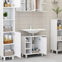 Thumbnail for Badezimmerschrank Weiß 60x32x53,5 cm Holzwerkstoff