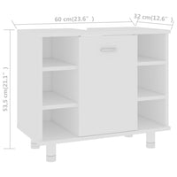 Thumbnail for Badezimmerschrank Weiß 60x32x53,5 cm Holzwerkstoff