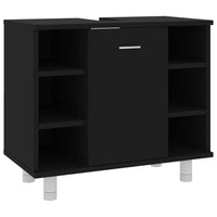 Thumbnail for Badezimmerschrank Schwarz 60x32x53,5 cm Holzwerkstoff