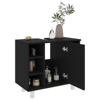 Thumbnail for Badezimmerschrank Schwarz 60x32x53,5 cm Holzwerkstoff