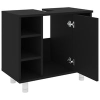 Thumbnail for Badezimmerschrank Schwarz 60x32x53,5 cm Holzwerkstoff