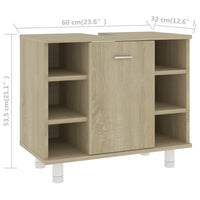 Thumbnail for Badezimmerschrank Sonoma-Eiche 60x32x53,5 cm Holzwerkstoff