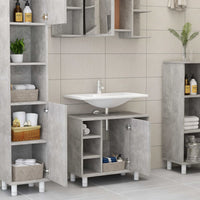 Thumbnail for Badezimmerschrank Betongrau 60x32x53,5 cm Holzwerkstoff