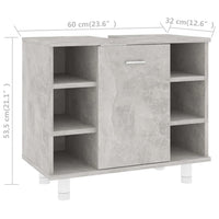 Thumbnail for Badezimmerschrank Betongrau 60x32x53,5 cm Holzwerkstoff