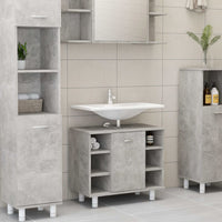 Thumbnail for Badezimmerschrank Betongrau 60x32x53,5 cm Holzwerkstoff
