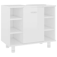 Thumbnail for Badezimmerschrank Hochglanz-Weiß 60x32x53,5 cm Holzwerkstoff