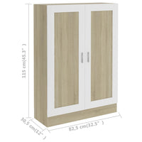 Thumbnail for Bücherschrank Weiß und Sonoma-Eiche 82,5x30,5x115 cm Spanplatte