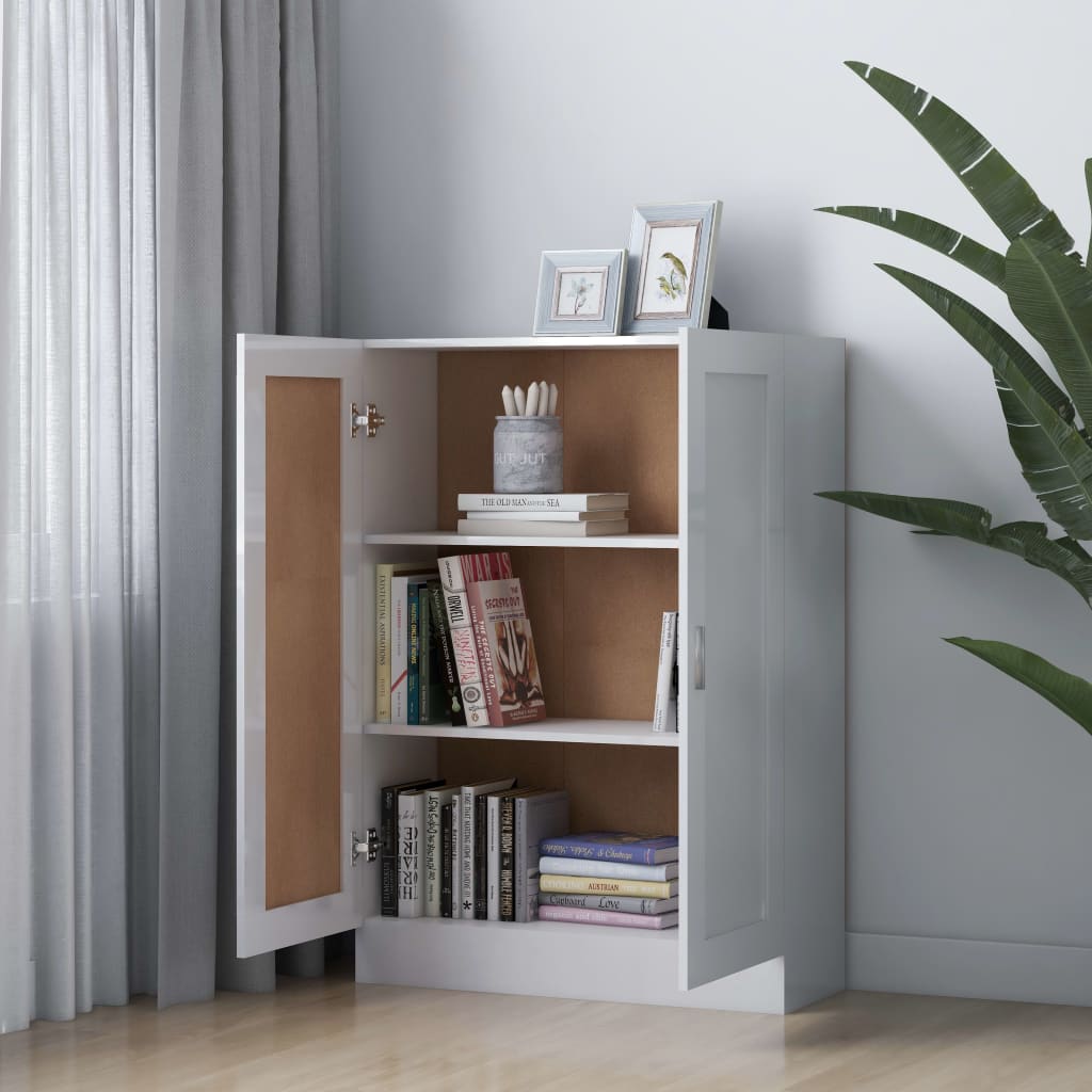 Bücherschrank Hochglanz-Weiß 82,5x30,5x115 cm Holzwerkstoff