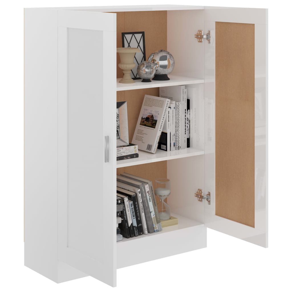 Bücherschrank Hochglanz-Weiß 82,5x30,5x115 cm Holzwerkstoff