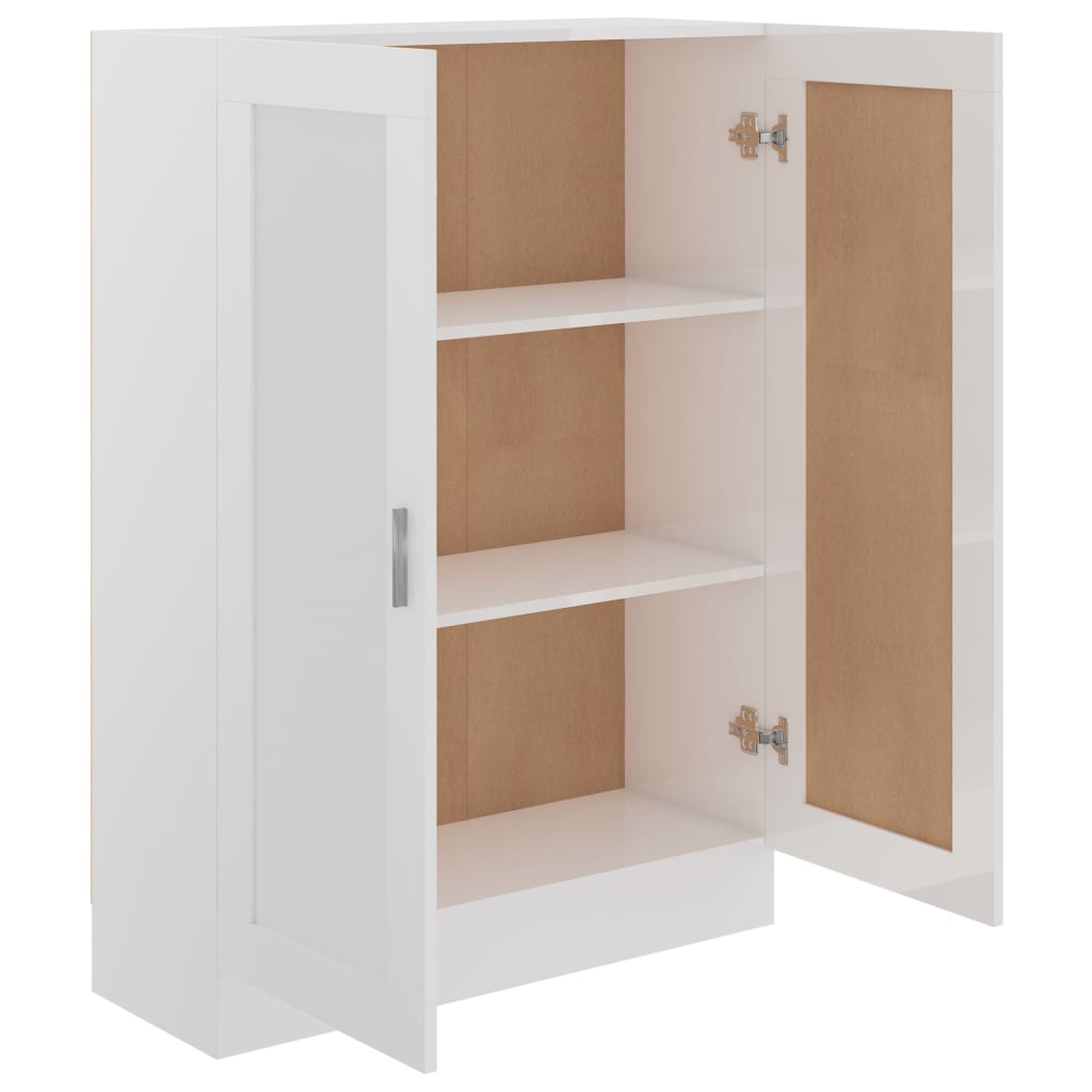 Bücherschrank Hochglanz-Weiß 82,5x30,5x115 cm Holzwerkstoff
