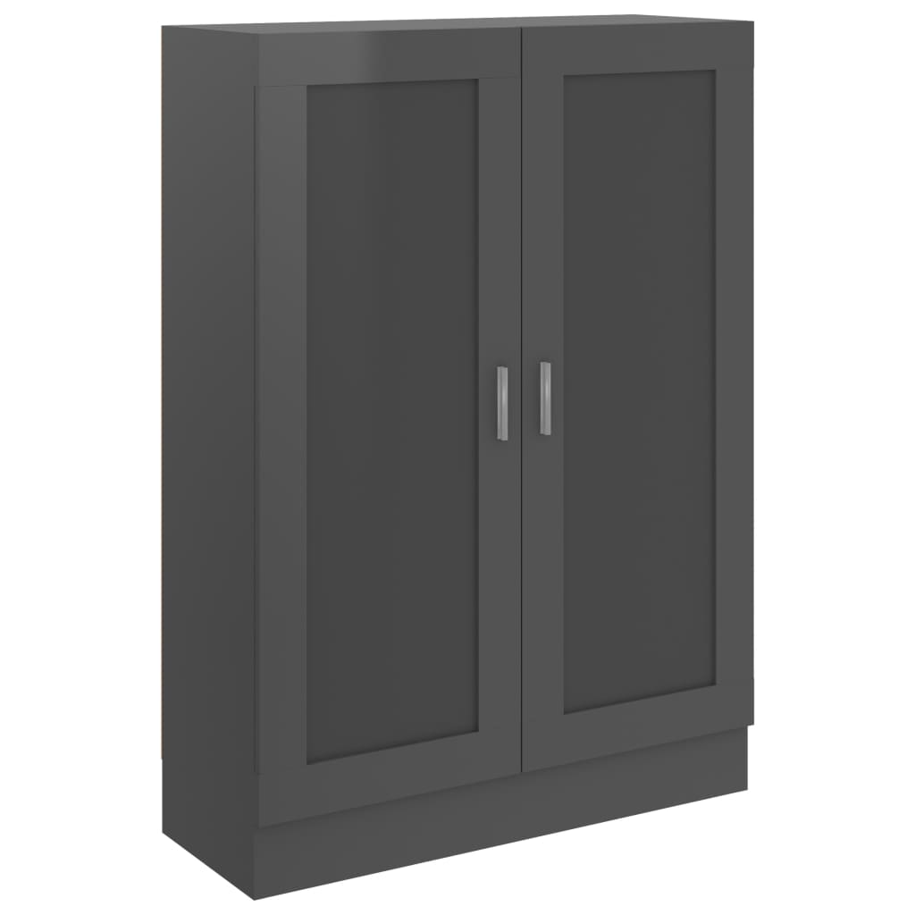 Bücherschrank Hochglanz-Grau 82,5x30,5x115 cm Spanplatte
