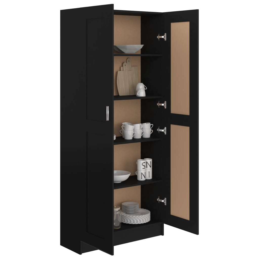 Bücherschrank Schwarz 82,5x30,5x185,5 cm Holzwerkstoff