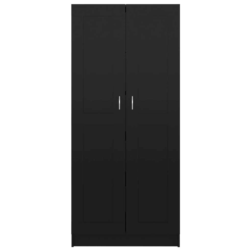 Bücherschrank Hochglanz-Schwarz 82,5x30,5x185,5 cm Spanplatte