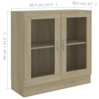Thumbnail for Vitrinenschrank Sonoma-Eiche 82,5x30,5x80 cm Holzwerkstoff